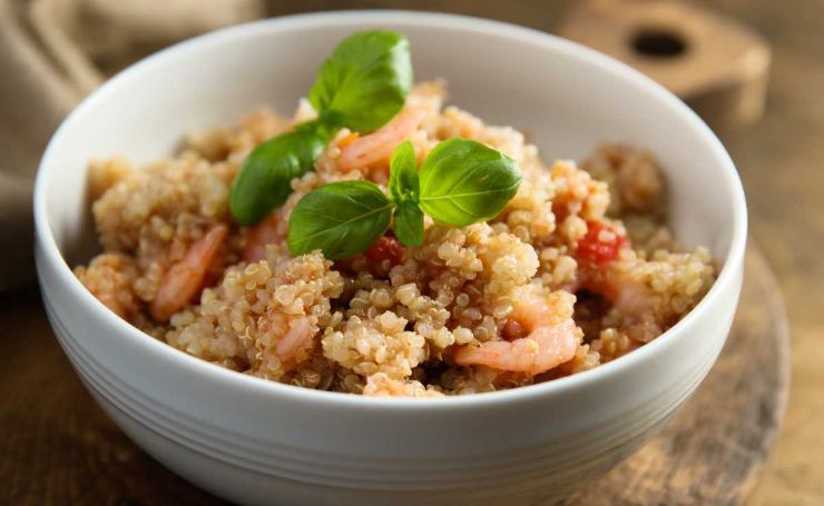 Quinoa con gamberi